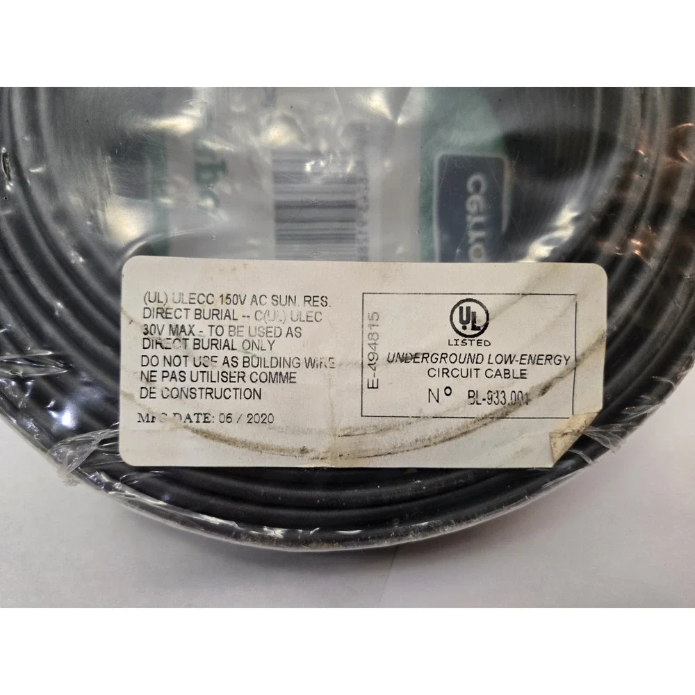 75 Ft. 16/2 Black Stranded Low-Voltage Landscape Lighting Wire Factory Sealed